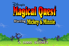 Magical Quest Starring Mickey & Minnie title screen for GameBoy Advance